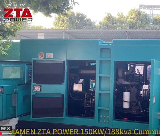 Grupo electrógeno diésel silencioso Cummins de 150 kW y 188 kVA